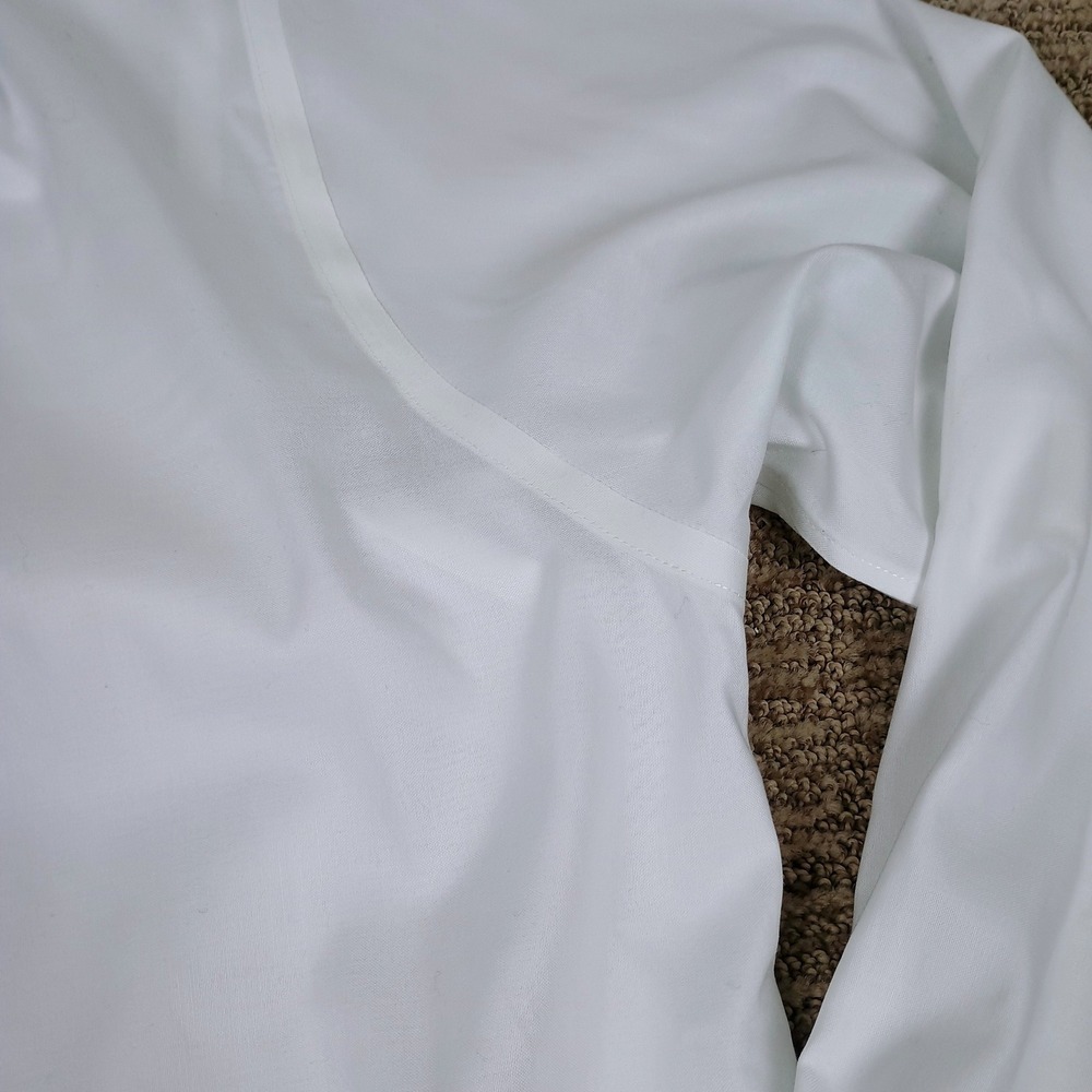 Paul Fredrick Mens White Non-Iron Stretch Dress Shirt 18.5 x 36 Formal Shirt - Picture 10 of 13
